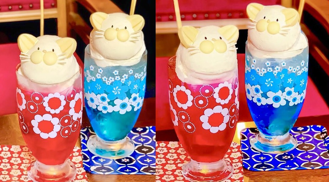 極上のスイーツ 京都市役所駅前近くにあるお店 うたねこ堂 の にゃんこクリームソーダ