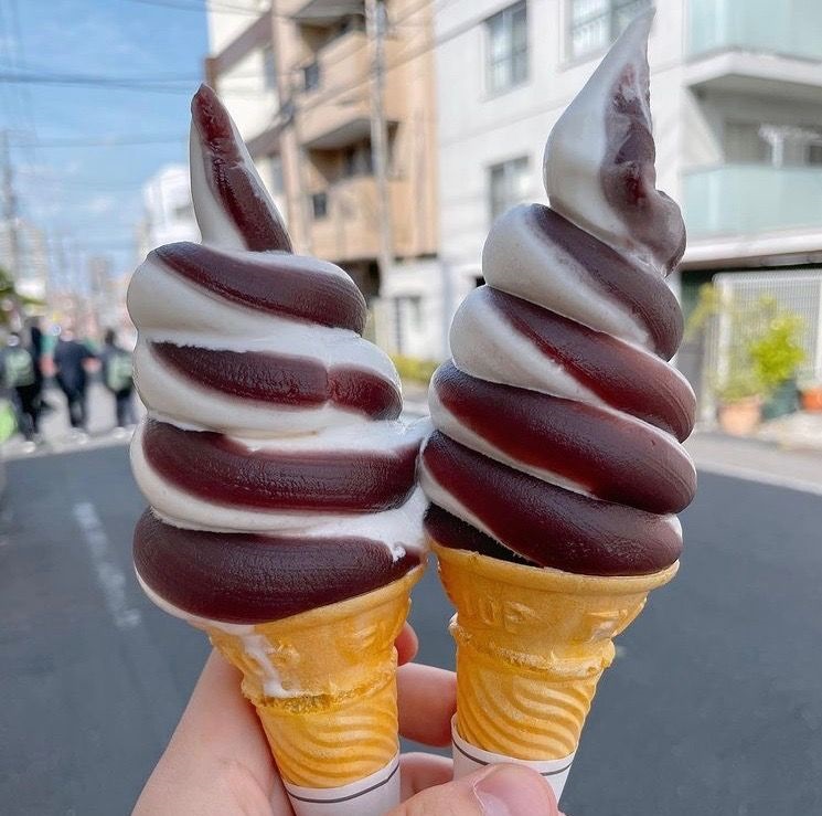 極上のスイーツ 東京都戸越銀座駅近くにあるお店 喫茶ベレー の あんマーブルソフト