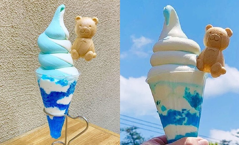 極上のスイーツ 岐阜県土岐市にあるお店 Blue Bears Cafe の 青空パフェ