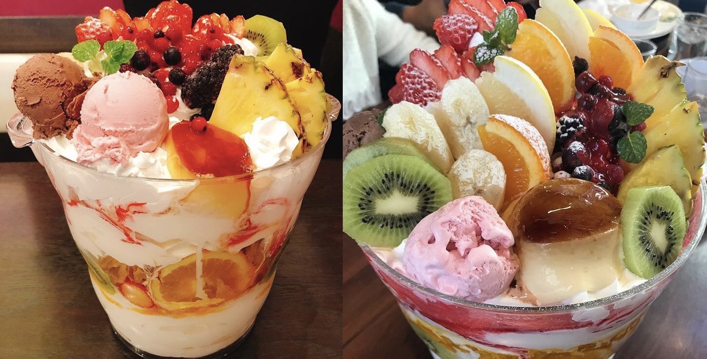 極上のスイーツ 岐阜県各務原市や多治見市にある キャッツカフェ の高さ35cmのパフェ アンビリーバブル